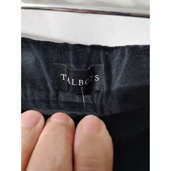 Talbots NWT velour pants black slim leg ankle lgth. size 10 cotton poly spandex - Picture 3 of 7